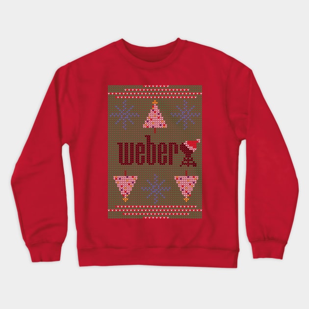 Weber Ugly Holiday Sweater No 2 Crewneck Sweatshirt by zavod44